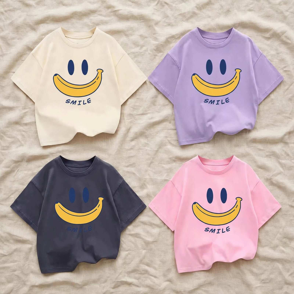 T-Shirt Enfant Banane Smile - Coupe Boxy
