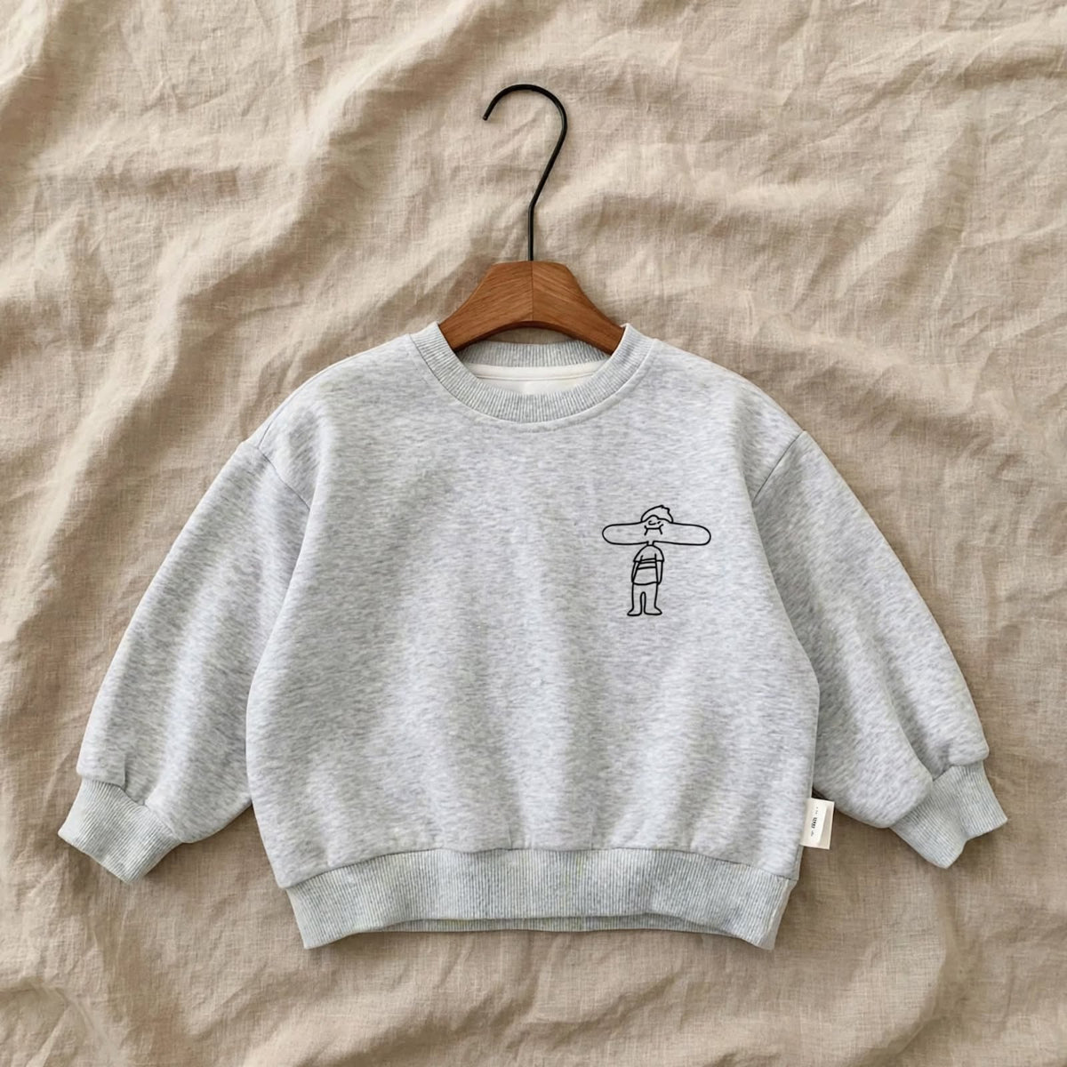 Sweat Enfant Cartoon Boulanger - Violet ou Gris Chiné