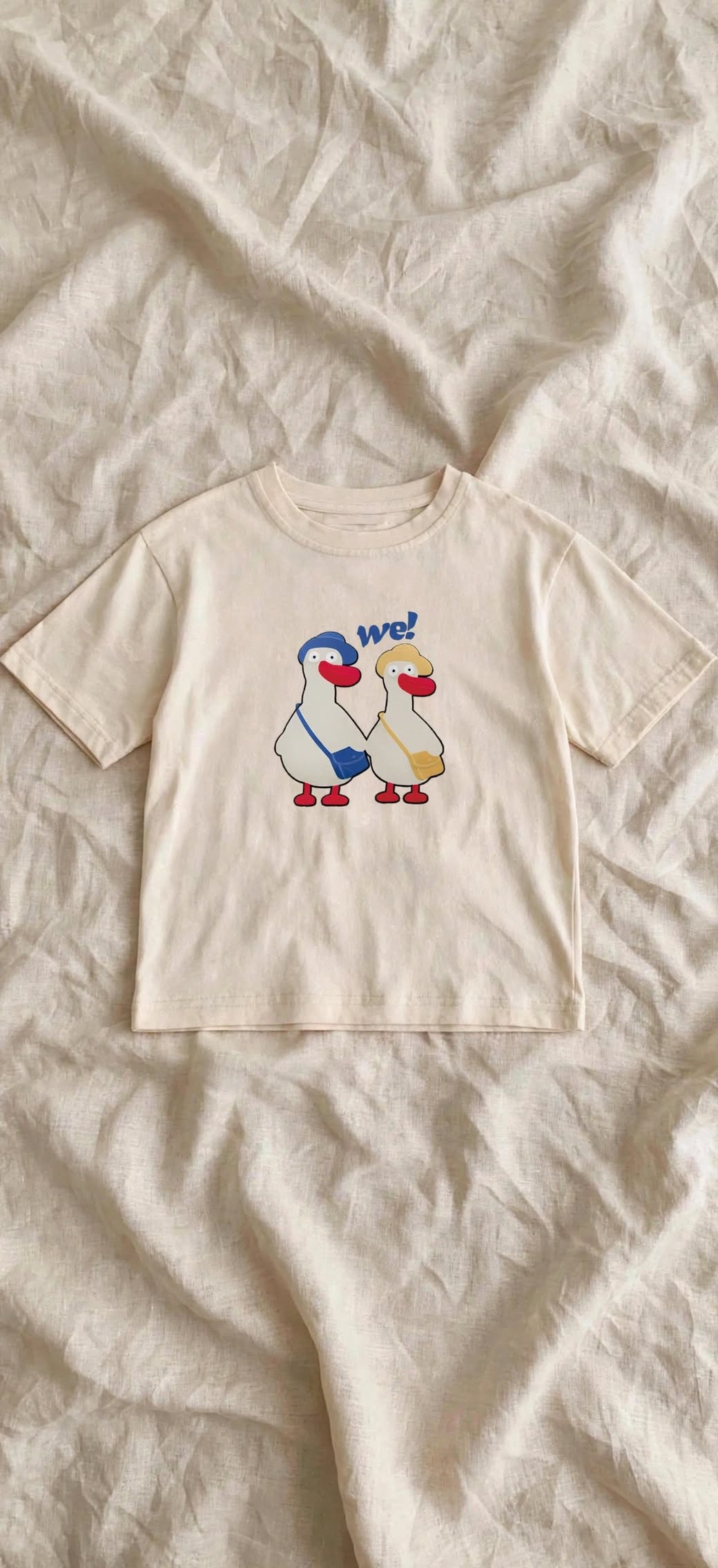 T-Shirt Manches Longues Canards - Beige | Varenne Kids Club