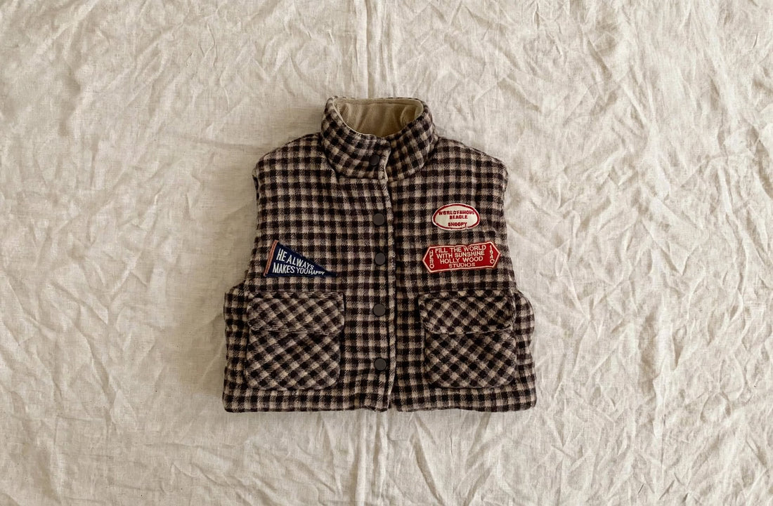 Gilet Sans Manches Matelassé - Gilet Hiver Patch Bébé 1-6 ans | Varenne Kids Club