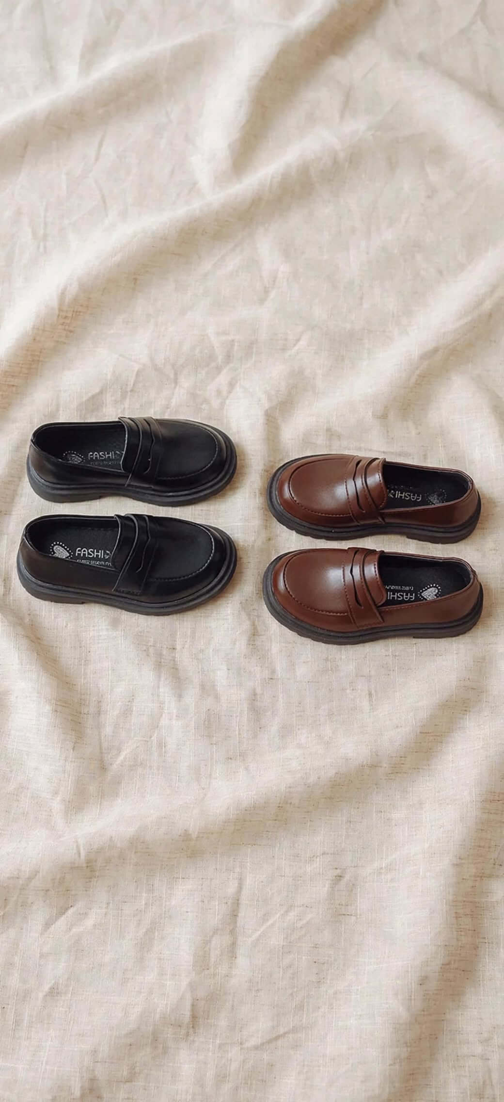 Mocassins Enfant Style British - Noir ou Marron