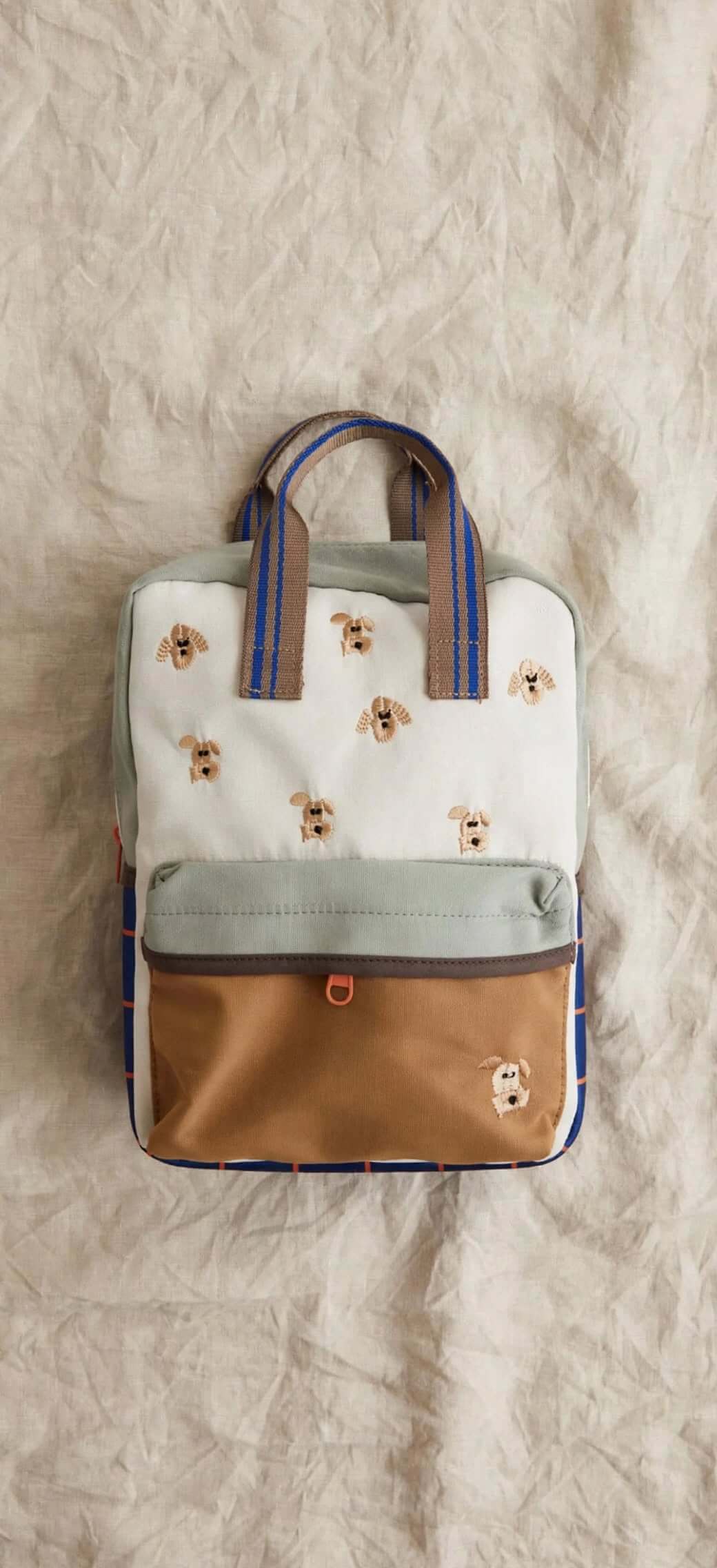 Sac à Dos Enfant Animaux Brodés - Détails Rayés