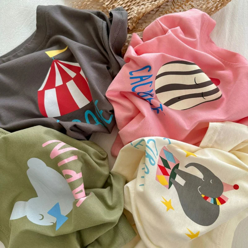 Circus T-Shirt - Star Circus Summer T-Shirt 2-8 years | Varenne Kids Club