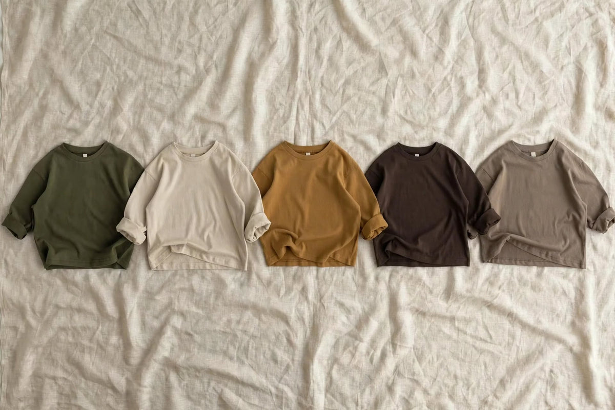 Solid Neutral T-Shirt - Soft Loose T-Shirt Baby 9M-6 Years | Varenne Kids Club