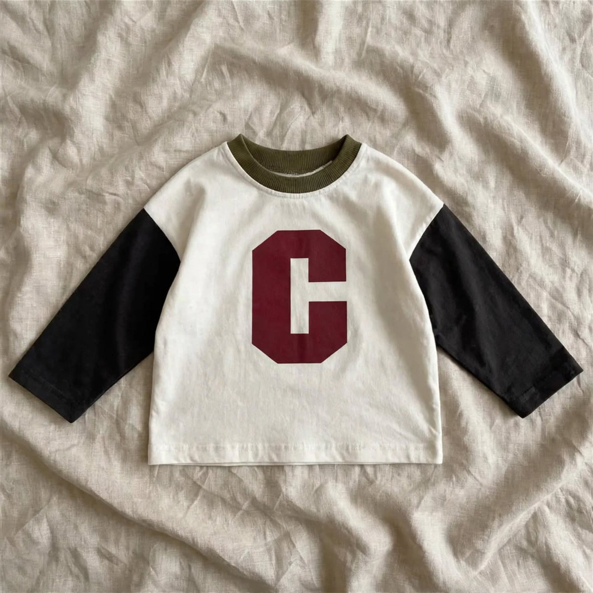 Letter C T-shirt - Baby Patchwork Sweater 1-6 years | Varenne Kids Club