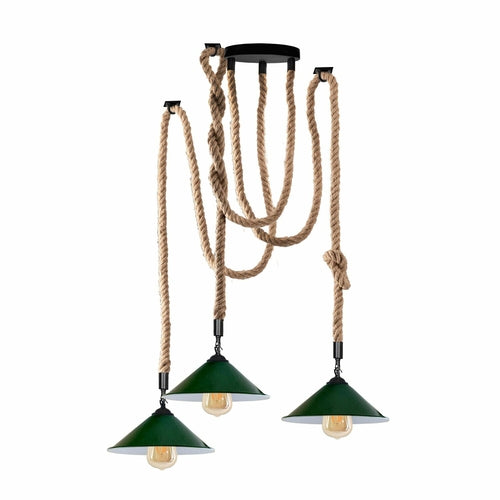 Suspension Industrielle Vintage 3 Têtes