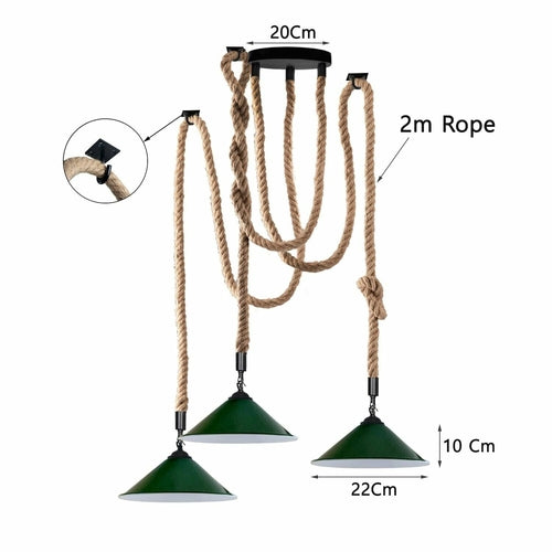 Suspension industrielle vintage 3 têtes