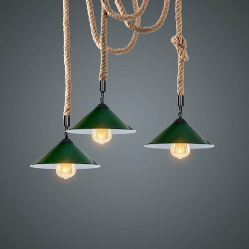 Suspension industrielle vintage 3 têtes