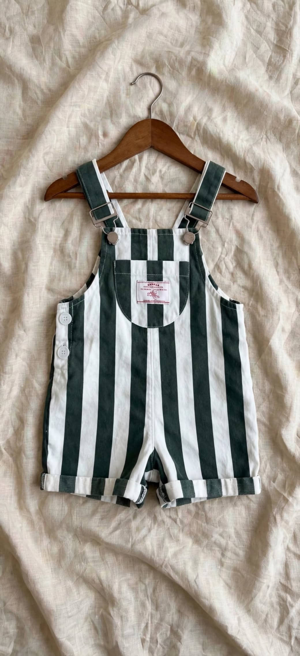Salopette Courte Washed - Salopette Coréenne Rayée / Moutarde 9M-5 ans | Varenne Kids Club