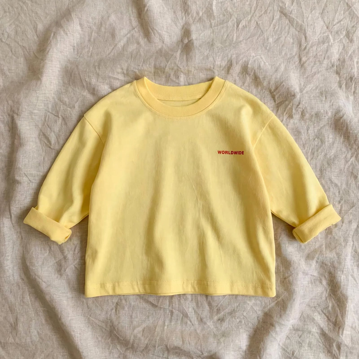 T-shirt WORLDWIDE - Oversize Yellow Sweatshirt Baby 2-10 years | Varenne Kids Club