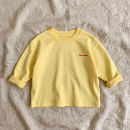 T-shirt WORLDWIDE - Oversize Yellow Sweatshirt Baby 2-10 years | Varenne Kids Club