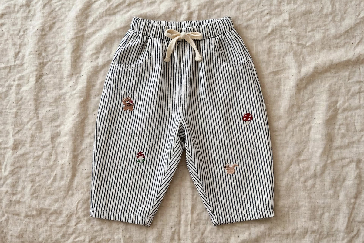 Pantalon Harem Enfant Brodé - Motifs Forêt, Sable ou Rayé