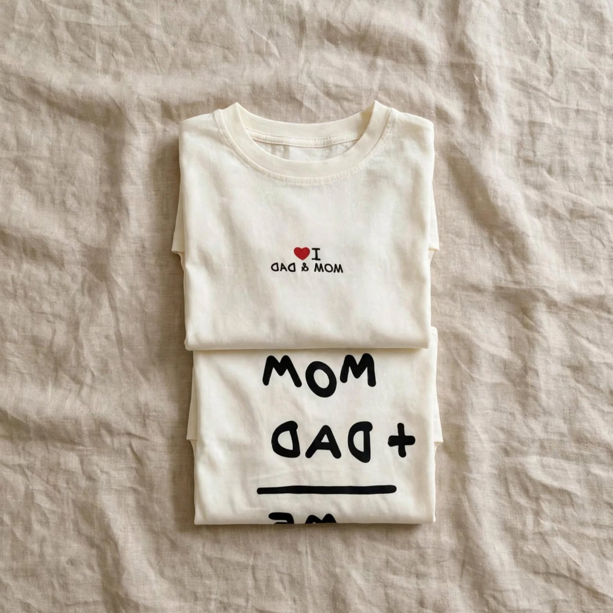 Baby T-Shirt "MOM DAD &amp; ME" - Off-White - Varenne Kids Club