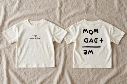 Baby T-Shirt "MOM DAD &amp; ME" - Off-White - Varenne Kids Club
