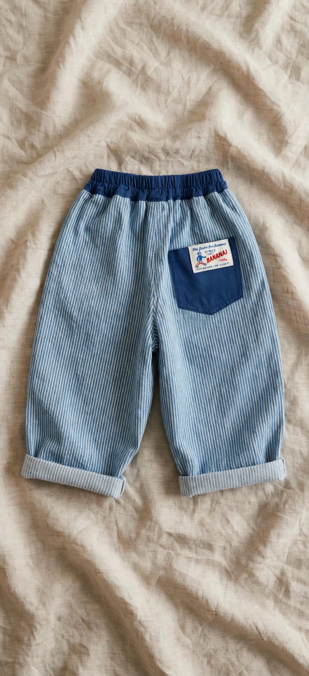 Striped Patch Trousers - Wide Leg Cartoon Trousers Baby 1-5 years | Varenne Kids Club