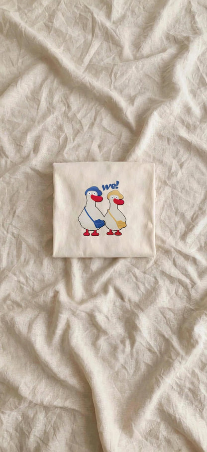 Long-Sleeved Duck T-Shirt - Beige | Varenne Kids Club