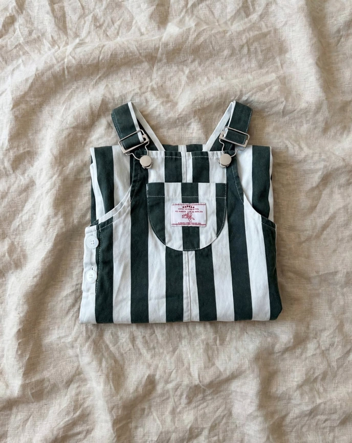 Salopette Courte Washed - Salopette Coréenne Rayée / Moutarde 9M-5 ans | Varenne Kids Club