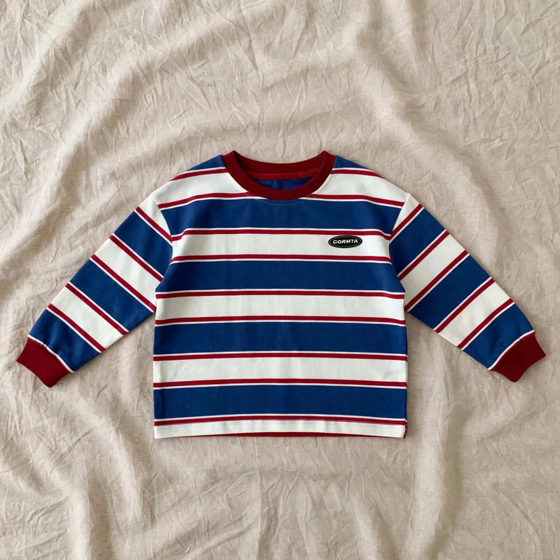 Long Sleeve Striped - CORMTA Striped T-Shirt Red Blue Autumn 2-7 years | Varenne Kids Club