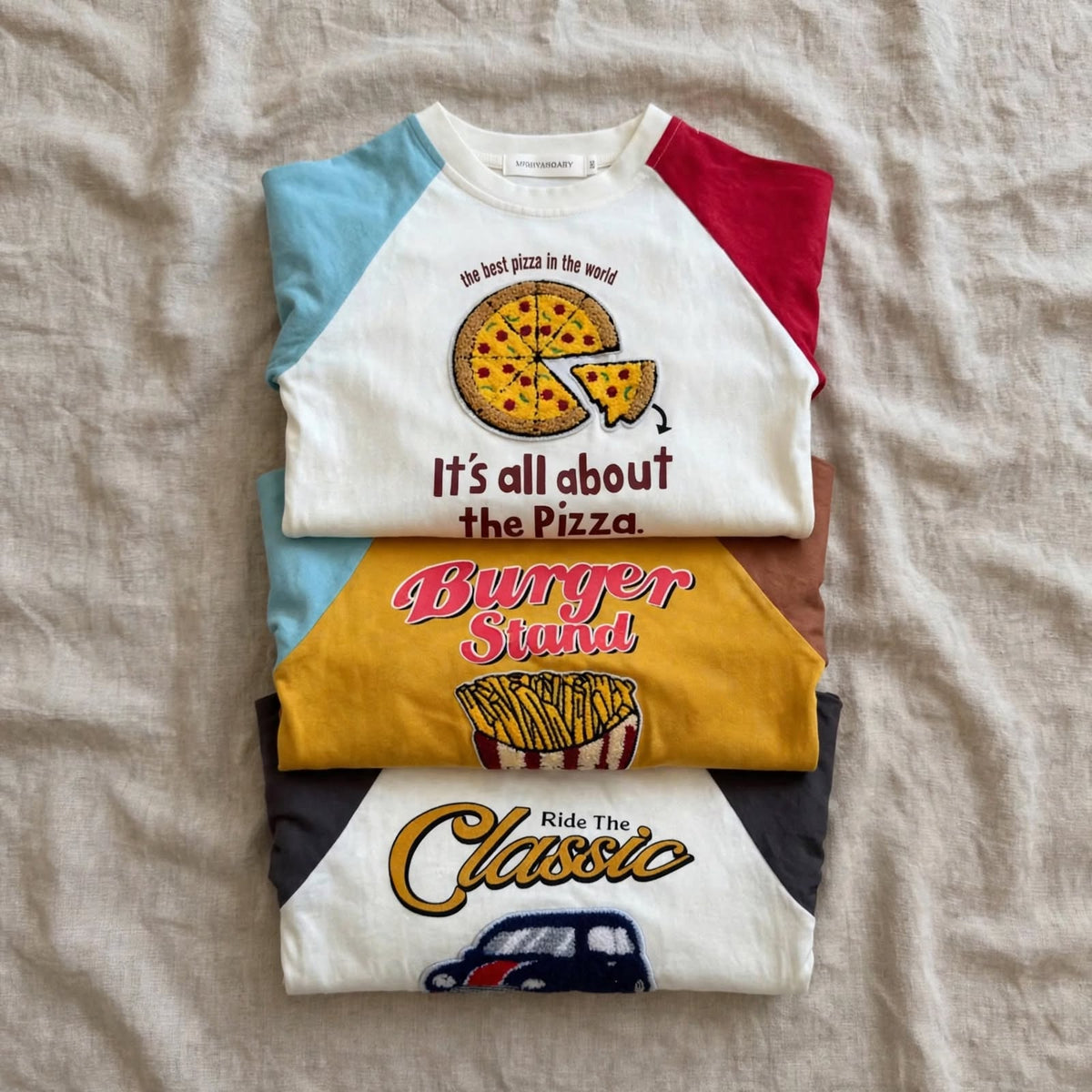 T-shirt Cartoon Raglan - Pull Manches Longues Pizza Car 1-7 ans | Varenne Kids Club
