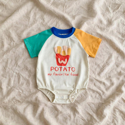 Body Bébé Frites Potato - Manches Raglan Color Block