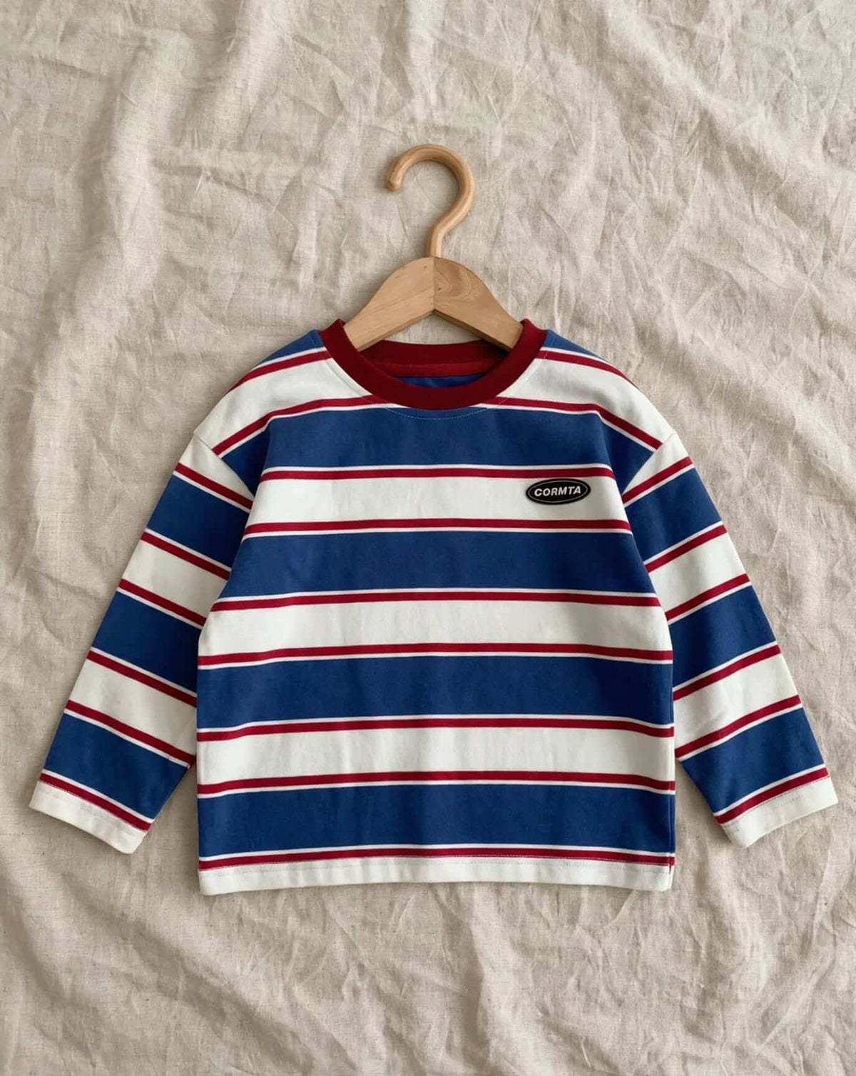 Long Sleeve Striped - CORMTA Striped T-Shirt Red Blue Autumn 2-7 years | Varenne Kids Club