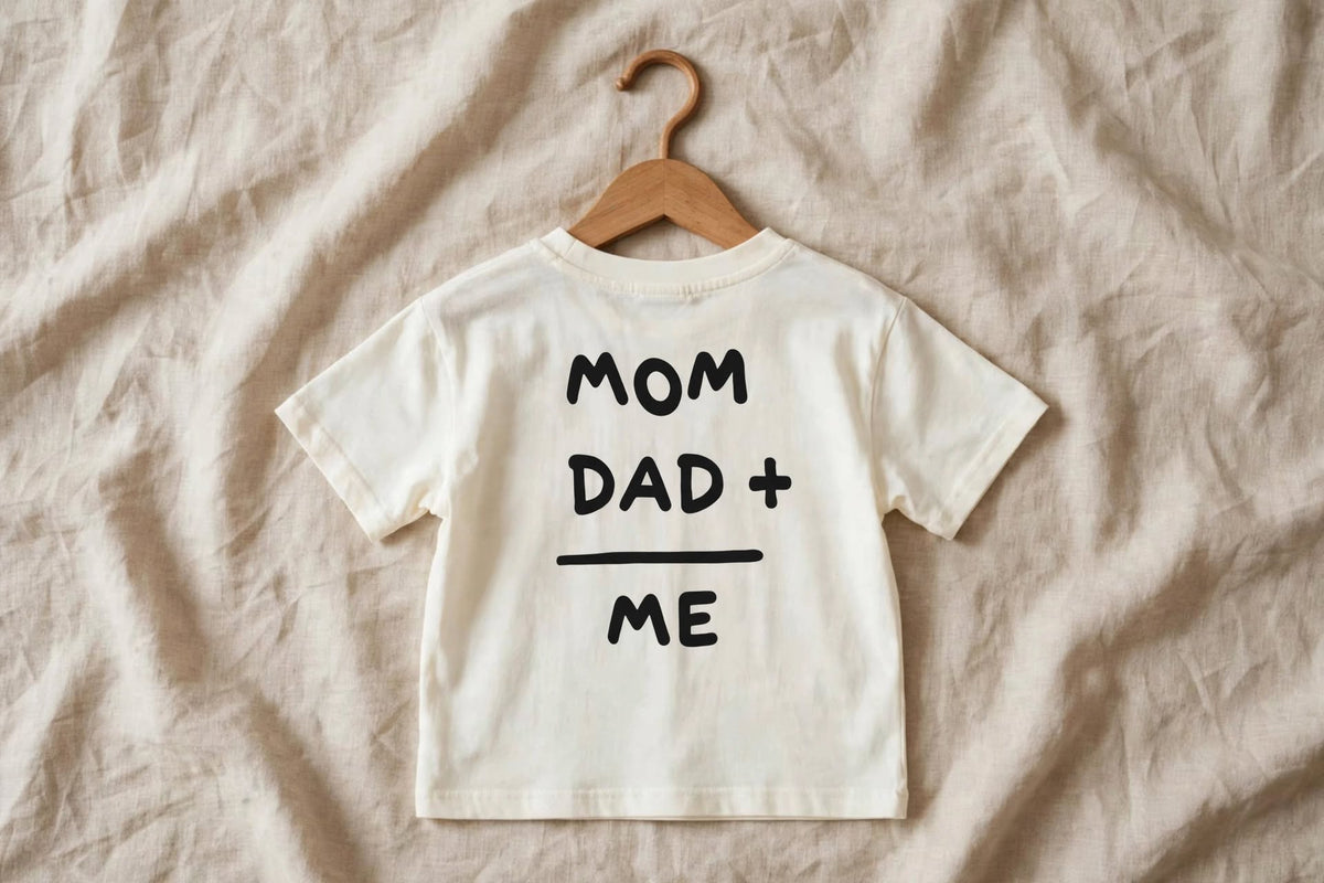 Baby T-Shirt "MOM DAD &amp; ME" - Off-White - Varenne Kids Club