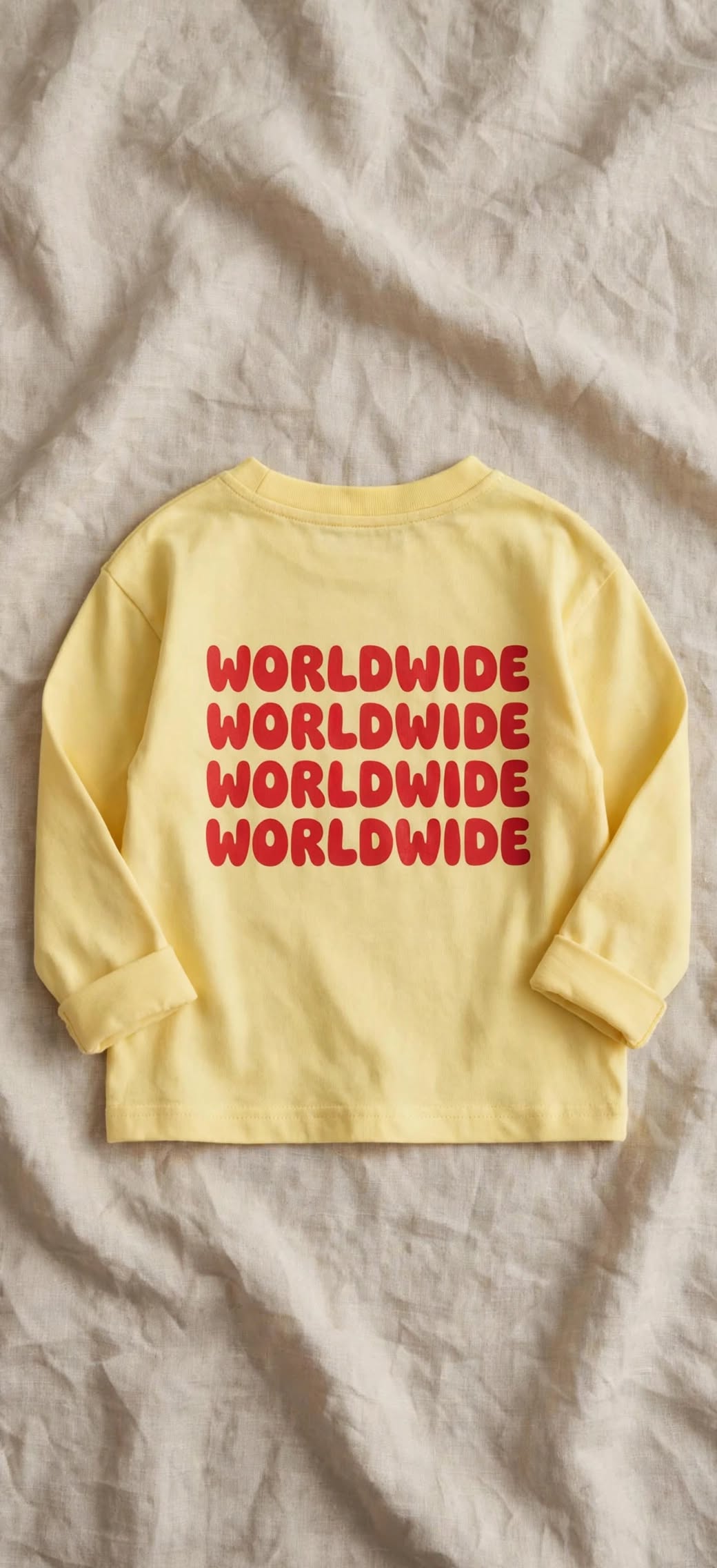 T-shirt WORLDWIDE - Oversize Yellow Sweatshirt Baby 2-10 years | Varenne Kids Club