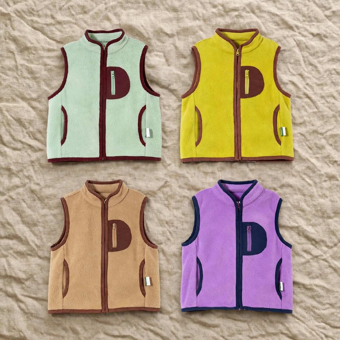 Gilet Polaire Sans Manches Enfant - Color Block - 2 à 7 ans