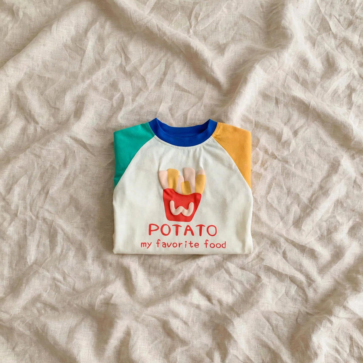 Body Bébé Frites Potato - Manches Raglan Color Block
