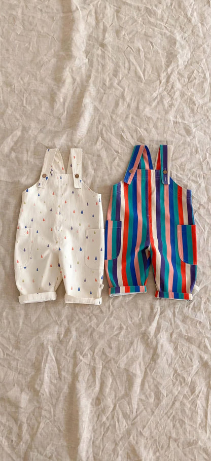 Salopette Courte Été - Salopette Bébé Pois / Rayures 9M-5 ans | Varenne Kids Club