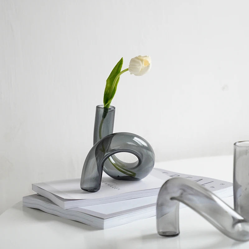 Vase de flexion pour fleurs Ornements en verre
