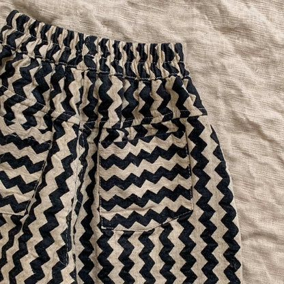 Pantalon Harem Enfant à Zigzags Noir et Écru - 1 à 6 ans