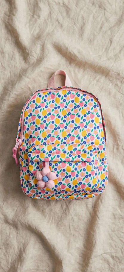 Sac à Dos Motif Fruits &amp; Fleurs - Rose