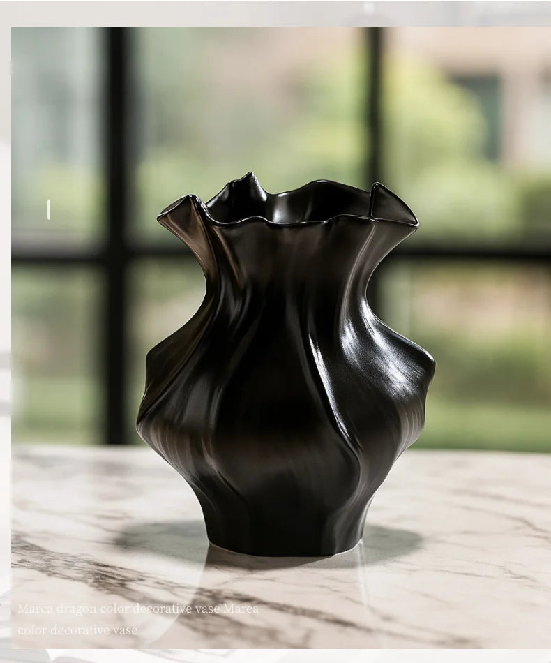 White Textured Ceramic Vase