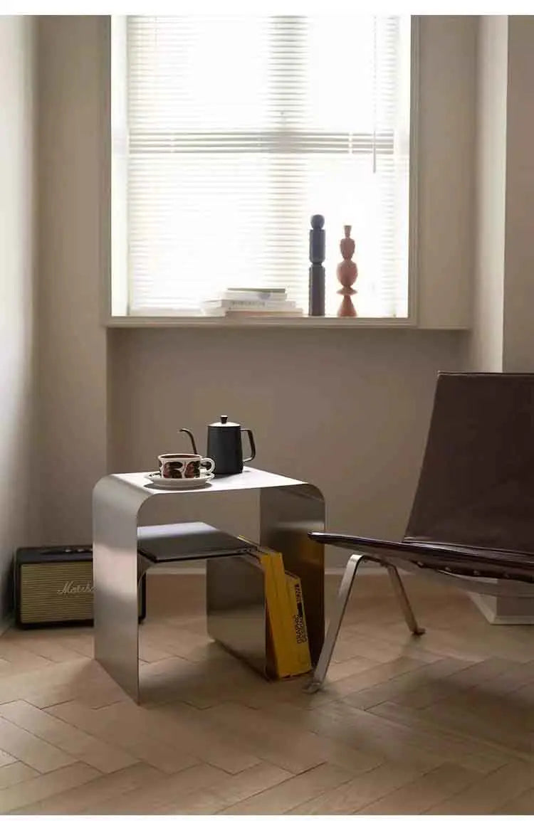 Table à thé en acier inoxydable