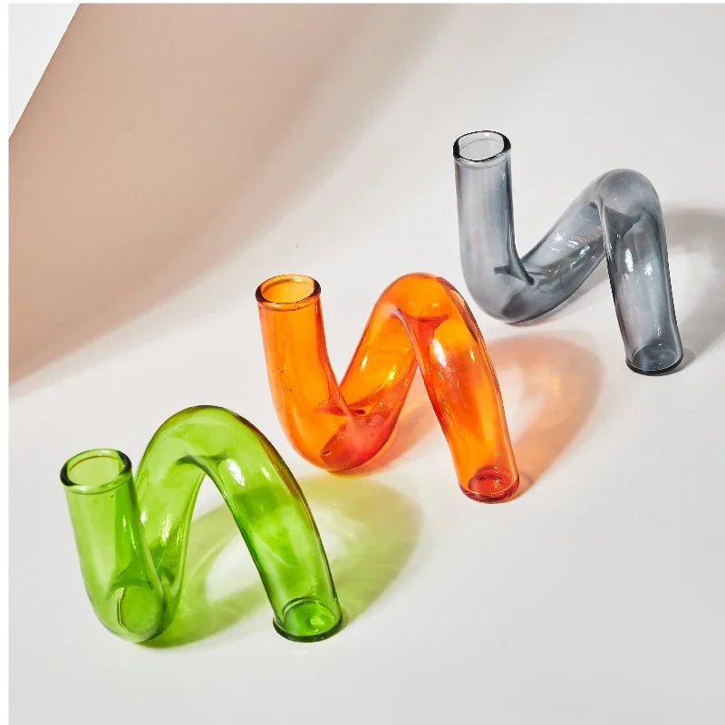 Vase de flexion pour fleurs Ornements en verre