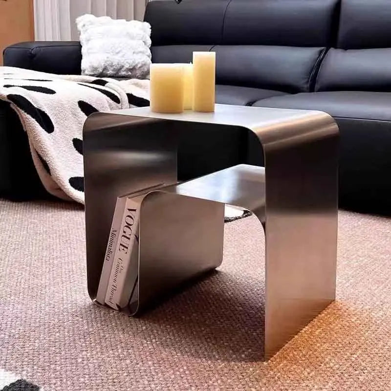 Table à thé en acier inoxydable