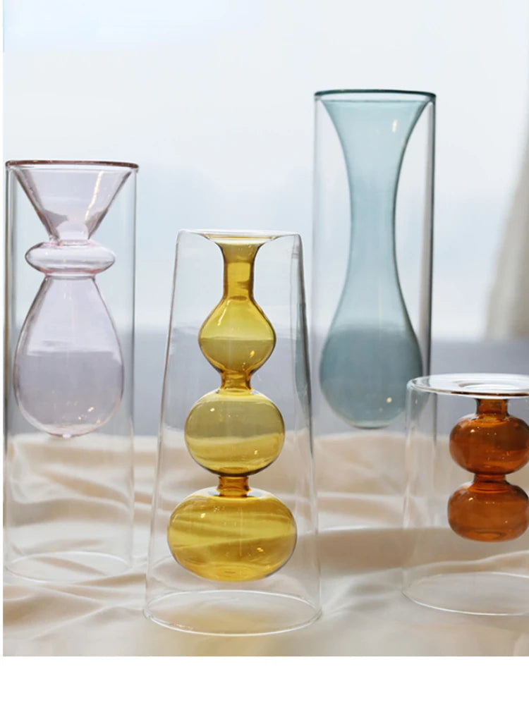 Verre créatif à double paroi transparent