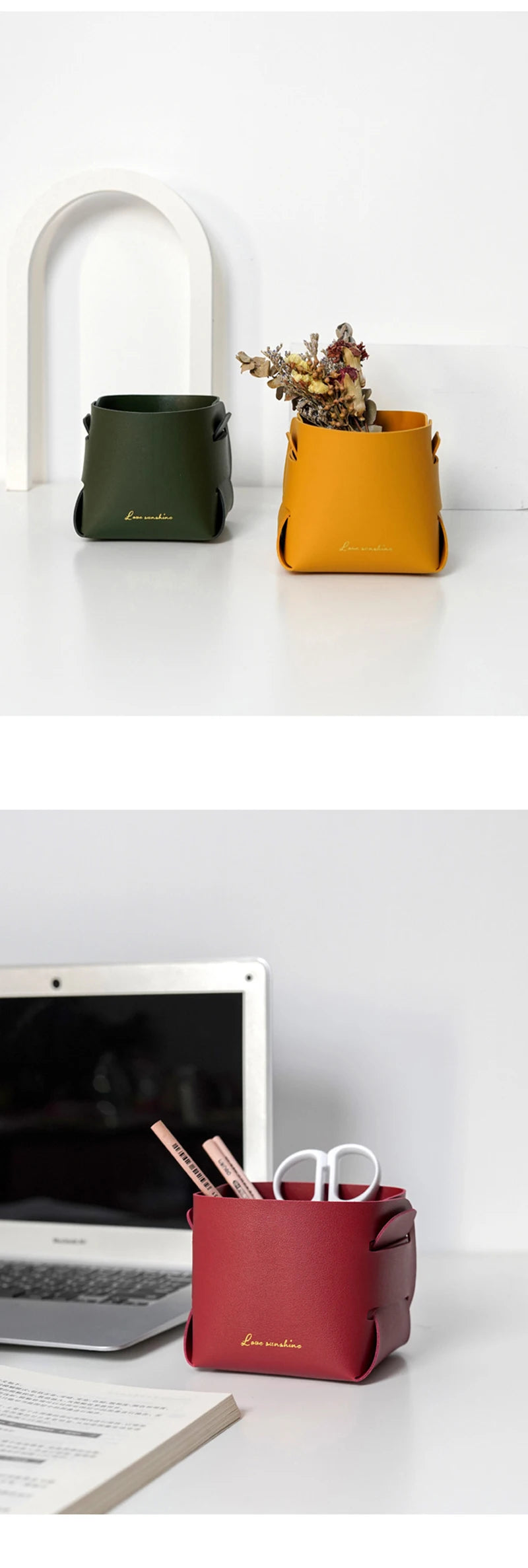 Boîte de rangement en cuir