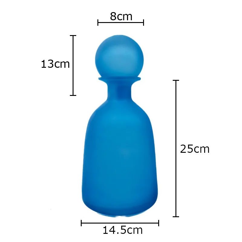 Vase en verre dépoli transparent