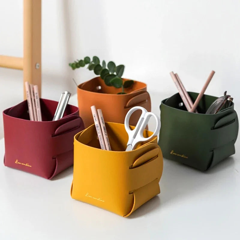Boîte de rangement en cuir