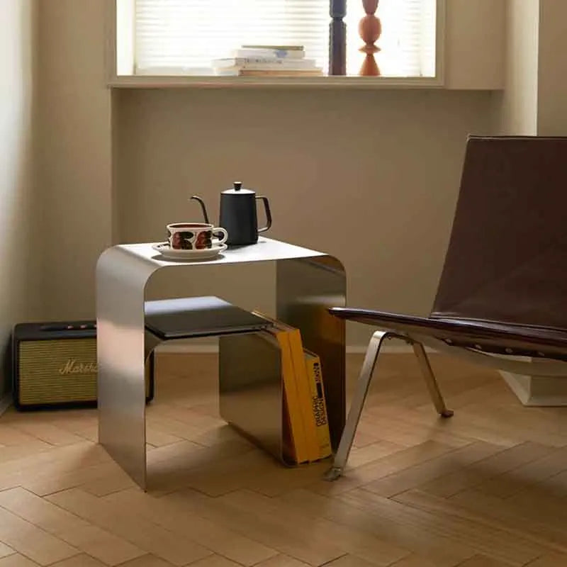Table à thé en acier inoxydable