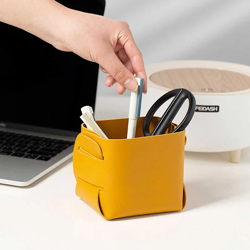 Boîte de rangement en cuir