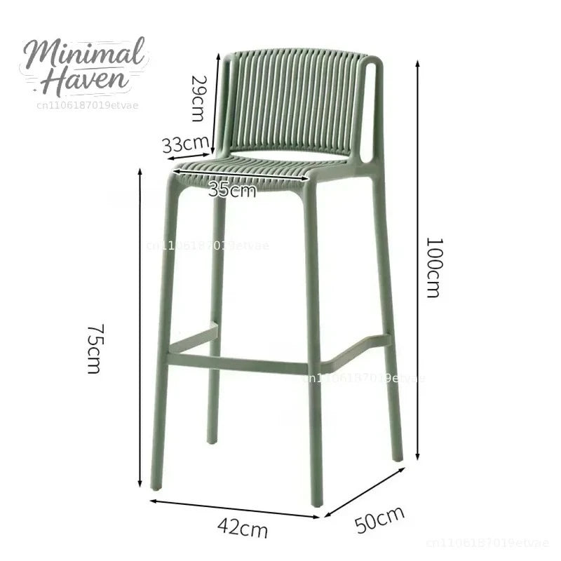 Chaises de bar en plastique simple moderne