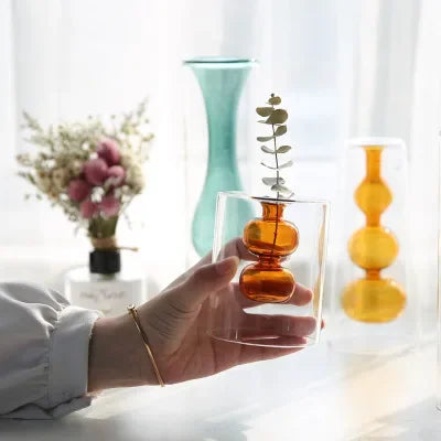 Verre créatif à double paroi transparent