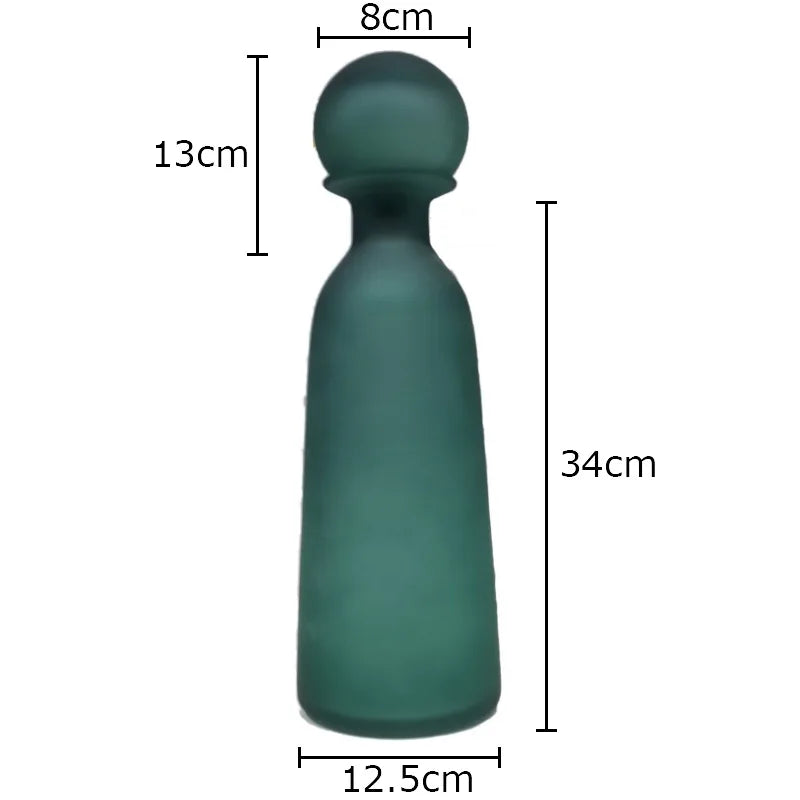 Vase en verre dépoli transparent