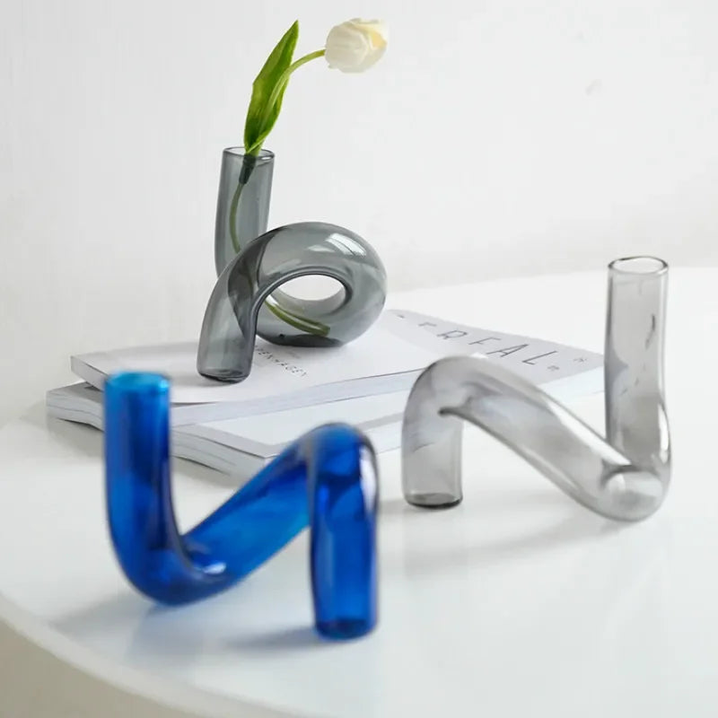 Vase de flexion pour fleurs Ornements en verre