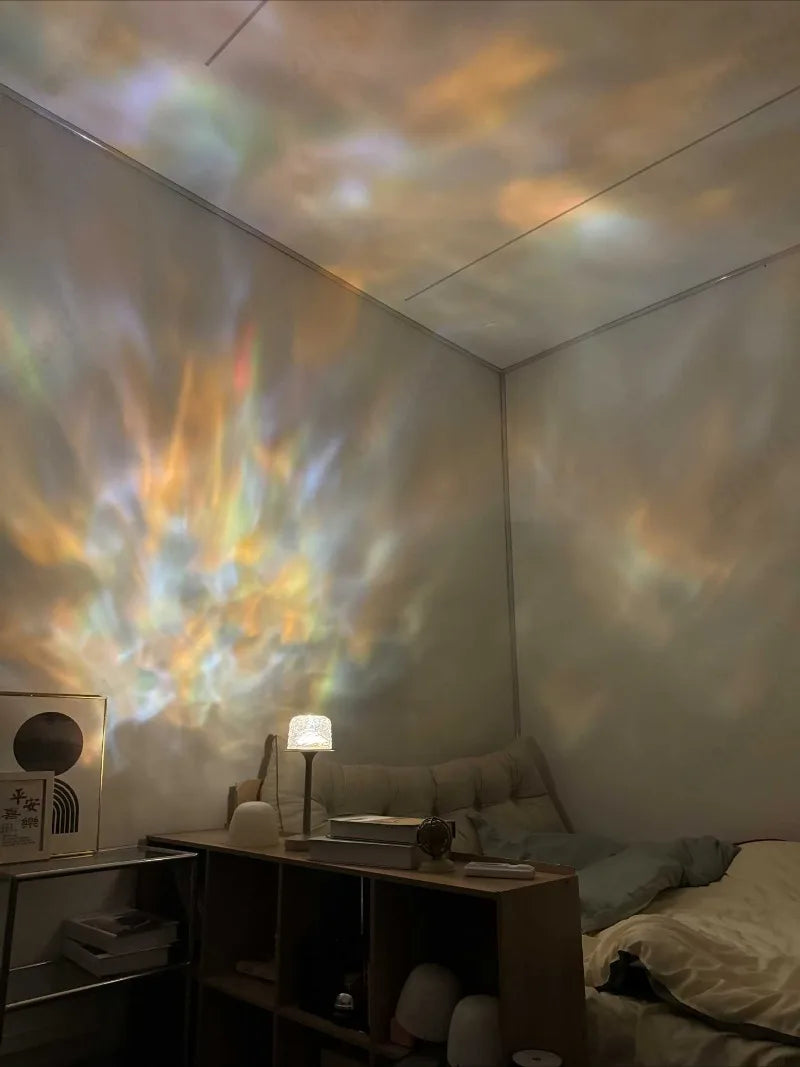 « Lampe de table premium, projection effet vague, escales d’ondulations relaxante. »