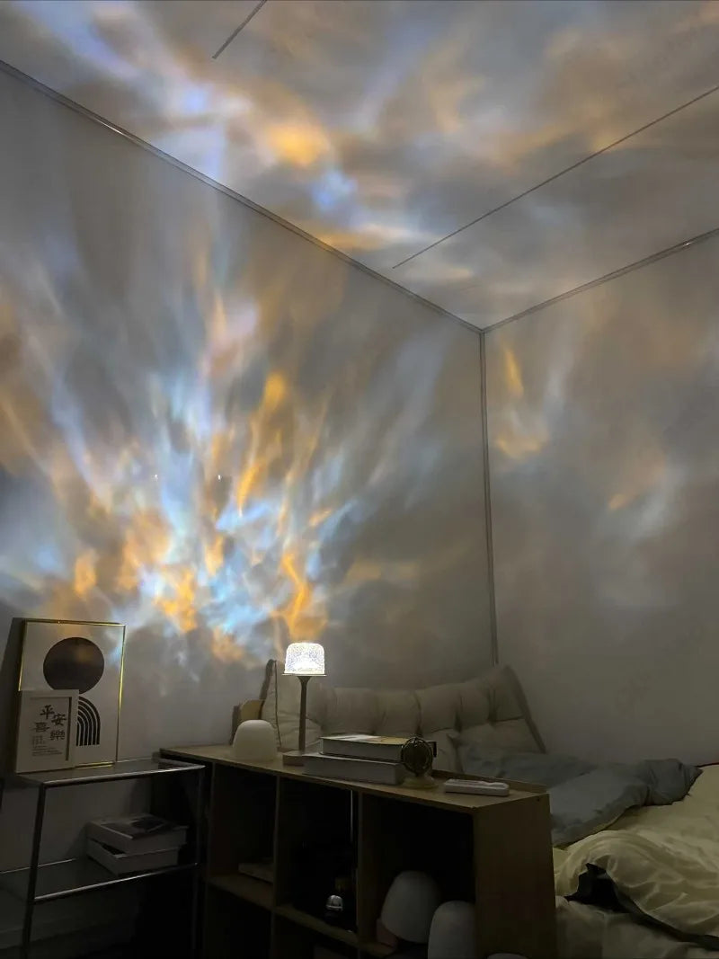« Lampe de table premium, projection effet vague, escales d’ondulations relaxante. »