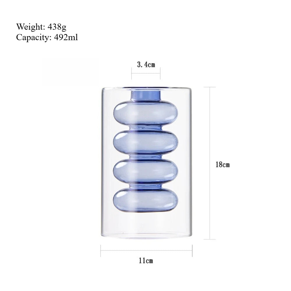 Double-walled glass vase